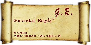 Gerendai Regő névjegykártya